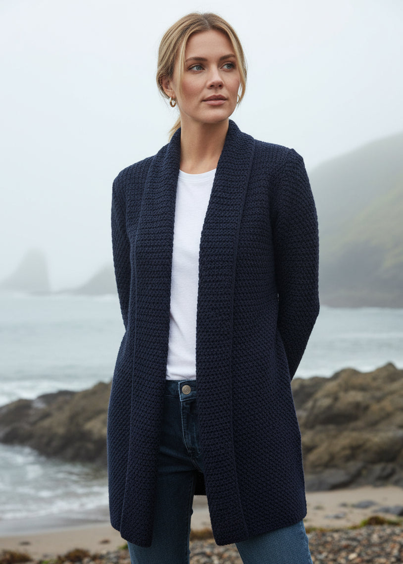 IrelandsEye Women's Kilcoole Coatigan | Navy