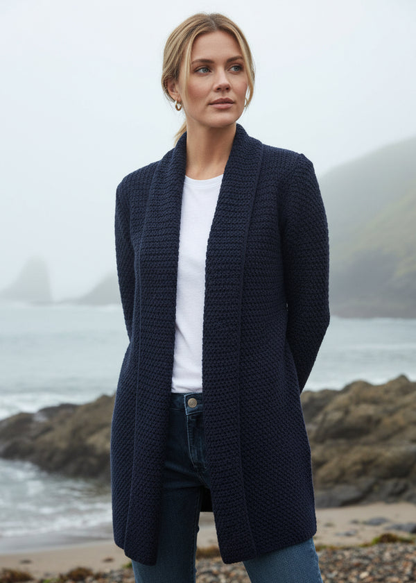 IrelandsEye Women's Kilcoole Coatigan | Navy
