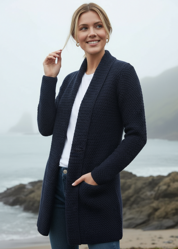 IrelandsEye Women's Kilcoole Coatigan | Navy