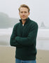 IrelandsEye Men's Ribbed Zip Neck Sweater | Green