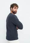 Aran V-Neck Cardigan - Charcoal