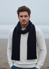 IrelandsEye Ribbed Merino Scarf | Navy
