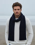 IrelandsEye Ribbed Merino Scarf | Navy