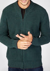 IrelandsEye Men's Zipped Ribbed Cardigan | Evergreen