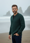IrelandsEye Men's Zipped Ribbed Cardigan | Evergreen