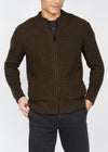 Men's Zipped Ribbed Cardigan | Forest Marl
