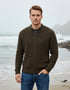 Men's Zipped Ribbed Cardigan | Forest Marl