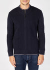 IrelandsEye Zipped Ribbed Cardigan | Navy