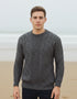 IrelandsEye Men's Cuileann Aran Sweater | Steel Marl