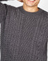 IrelandsEye Men's Cuileann Aran Sweater | Steel Marl - clearance