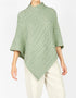 Aran Poncho Sage Marl | 100% Merino Wool Irish Poncho