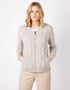 IrelandsEye Women's Aran Hooded Cardigan | Silver