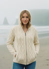 IrelandsEye Women's Aran Hooded Cardigan | Natural