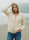 IrelandsEye Women's Aran Hooded Cardigan | Natural