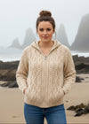 IrelandsEye Women's Aran Hooded Cardigan | Oatmeal