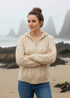 Women's Aran Hooded Cardigan | Oatmeal