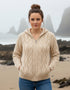 IrelandsEye Women's Aran Hooded Cardigan | Oatmeal