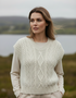 IrelandsEye Women's V Neck Aran Vest | Natural