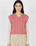 IrelandsEye Women's V Neck Aran Vest | Rosa Pink