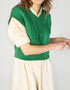 Sweetpea Aran-Weste für Damen mit V-Ausschnitt | Irische Merinowolle | Grün