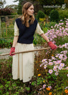 Women's V Neck Aran Vest | Navy