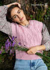IrelandsEye Women's V Neck Aran Vest | Pink