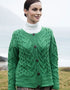 Aran Cable Knit Cardigan | Green
