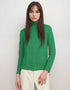 IrelandsEye Polo Neck Aran Sweater | Green Marl