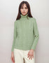 IrelandsEye Polo Neck Aran Sweater | Sage Marl