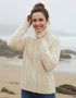 Polo Neck Aran Sweater | Natural