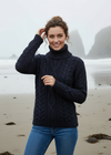 Women's Polo Aran Sweater | navy