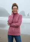 Women's Polo Aran Sweater | pink