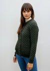 Aran Lumber Cardigan | Army Green