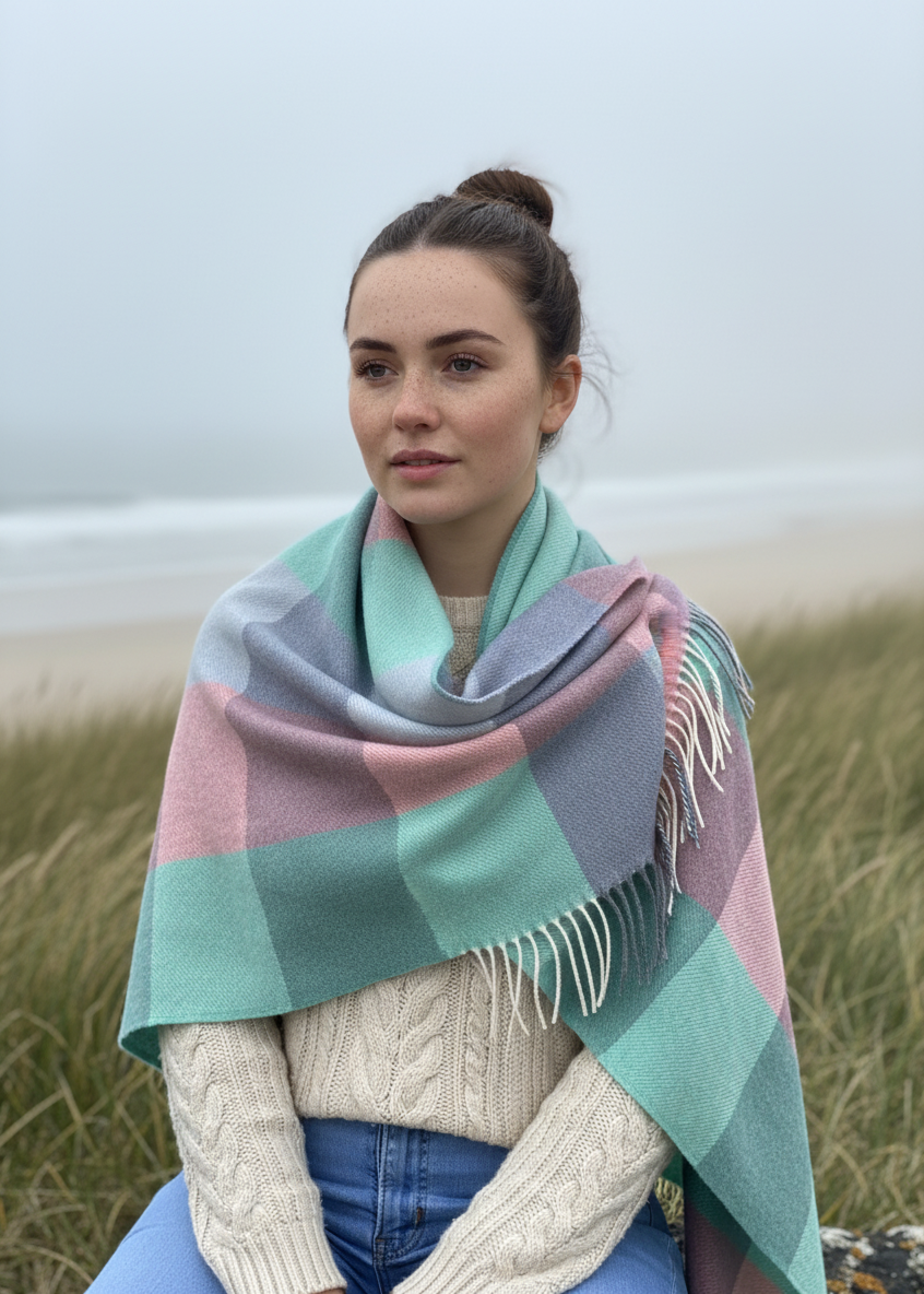 Mcnutt Pashmina Wrap | Spearmint & Smoke