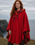 Cape de marche classique en laine rouge Jimmy Hourihan (sans poches)