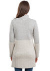 Ladies Herringbone Wool Coat | Natural Grey
