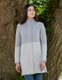 Women's Herringbone Wool Coat | Natural Grey | Merino Wool Blend
