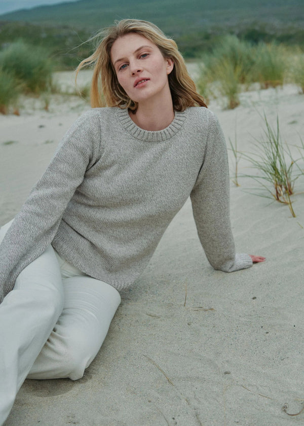 Aoife Merino Wool Crewneck Sweater | Oatmeal