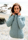 Aran Bikers Claddagh Side Zip Cardigan | Aqua