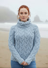 Aran Cowl Neck Chunky Sweater | Blue Sail