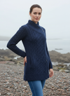 Aran Crafts Athenry Asymmetric Coat | Blue