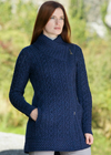Aran Crafts Athenry Asymmetric Coat | Blue