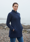 Aran Crafts Athenry Asymmetric Coat | Blue