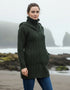Aran Crafts Hooded Zip Coat | Green