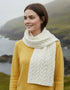 Aran Crafts Merino Wool Heart Scarf - Natural