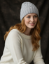 Aran Diamond Stitch Hat - Feather Grey