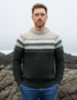 Men's Aran Fairisle Sweater | Army Green