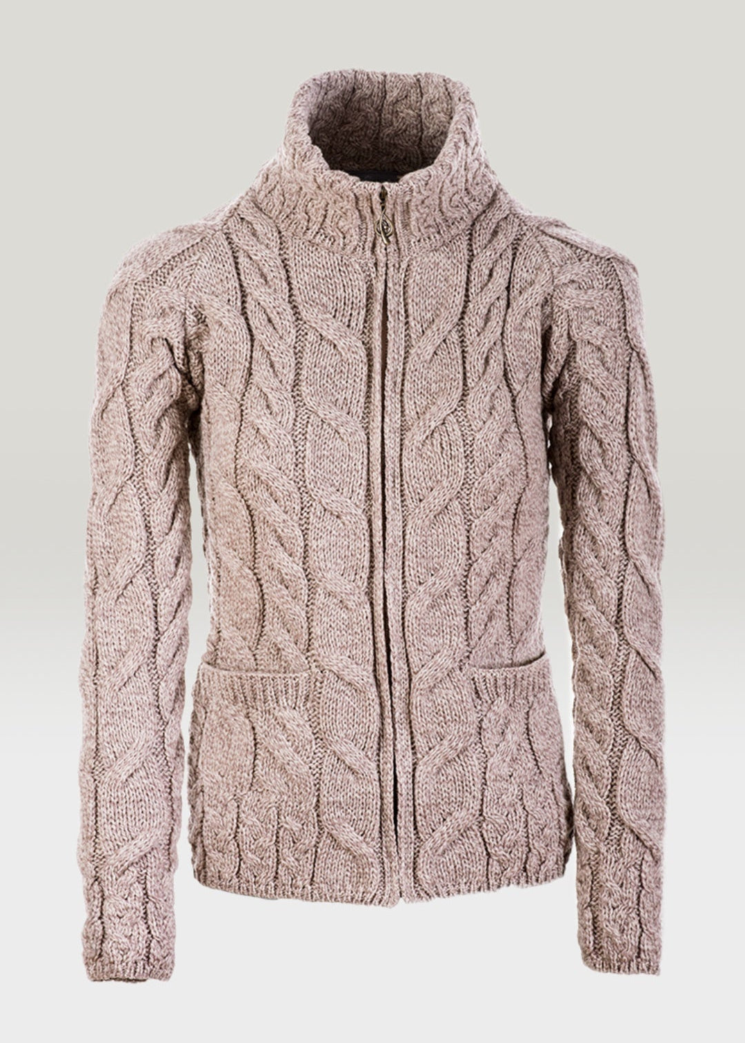 Aran Full Zip Cardigan | Oatmeal