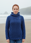 Aran Heart Design Hooded Cardigan | Blue