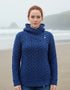 Aran Heart Design Hooded Cardigan | Blue